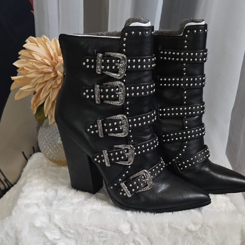 Steve Madden Studded Black Ankle Boots